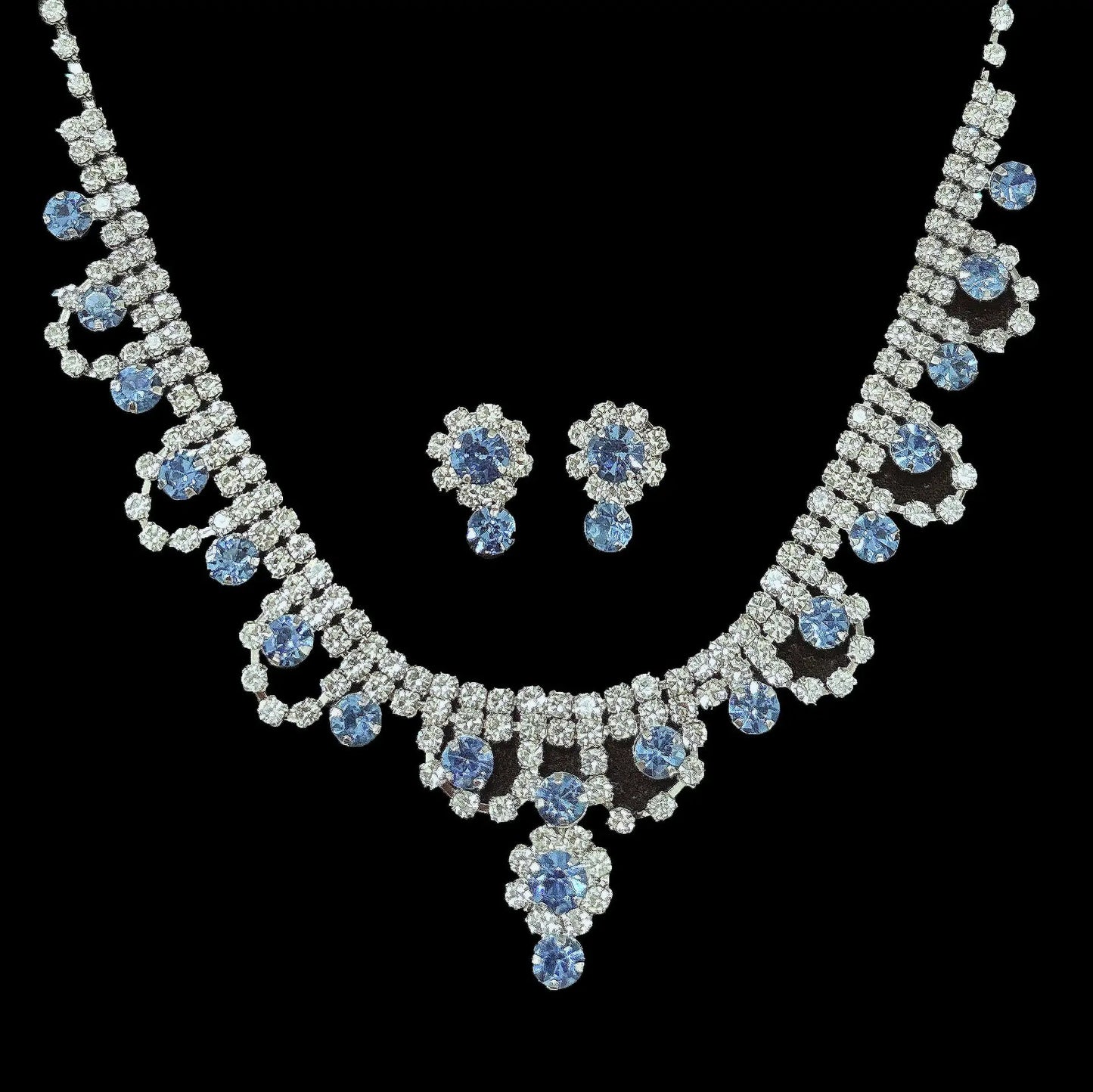 Full Diamond Claw Chain Necklace Set For Woman's
