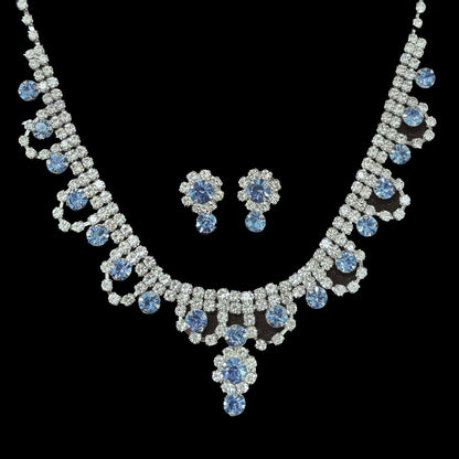 Full Diamond Claw Chain Necklace Set For Woman's