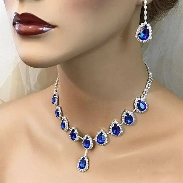 Full Diamond Claw Chain Necklace Set For Woman's