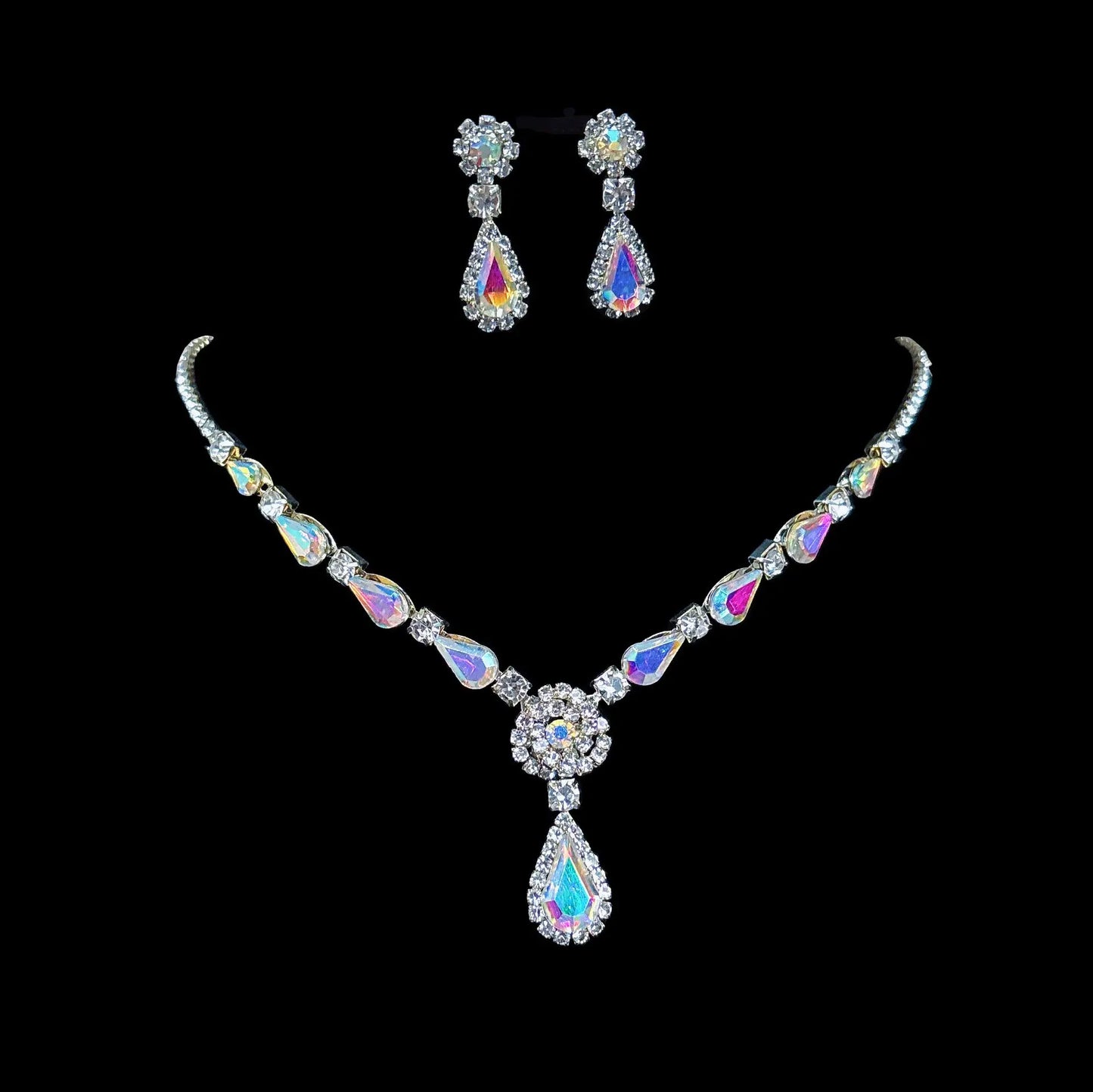 Full Diamond Claw Chain Necklace Set For Woman's