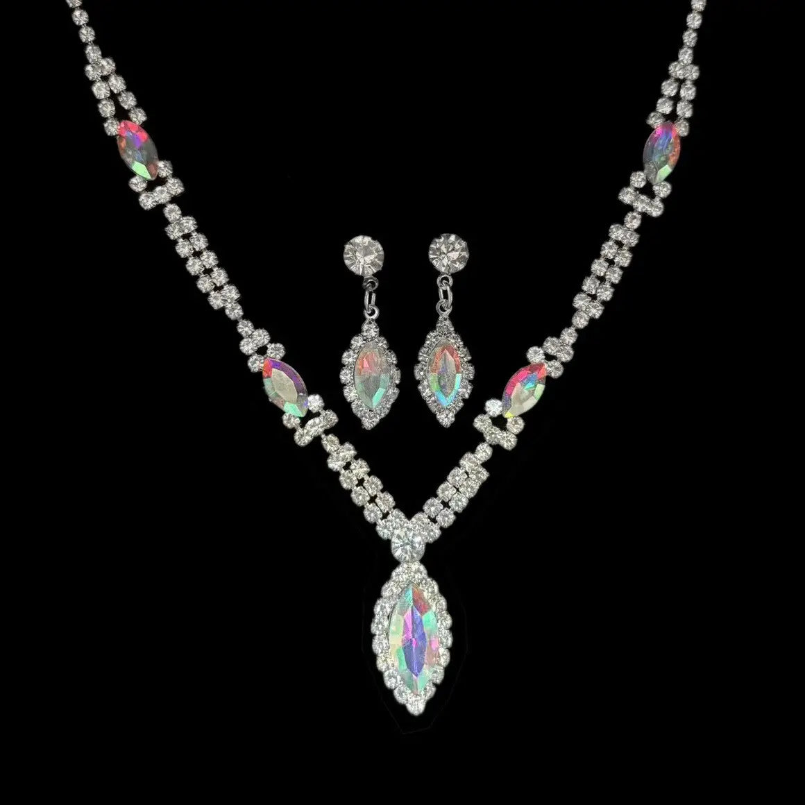 Full Diamond Claw Chain Necklace Set For Woman's