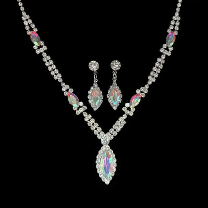 Full Diamond Claw Chain Necklace Set For Woman's