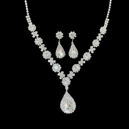 Full Diamond Claw Chain Necklace Set For Woman's