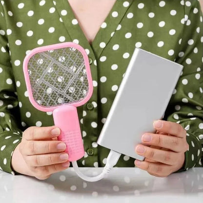 Portable Mosquito Killer Electric Swatter Purple Night Light USB Compatible