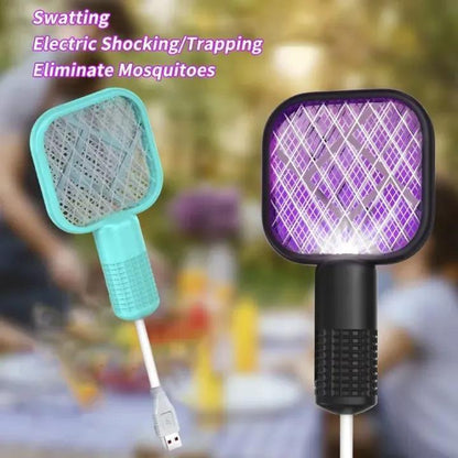 Portable Mosquito Killer Electric Swatter Purple Night Light USB Compatible