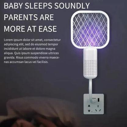 Portable Mosquito Killer Electric Swatter Purple Night Light USB Compatible