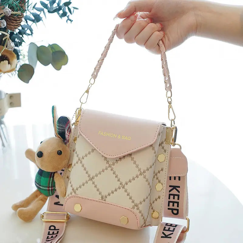 Bag For Woman's K-Style New High-end Pu Single Shoulder Crossbody Bag Mobile Phone Bag Versatile Mini Square For Woman's