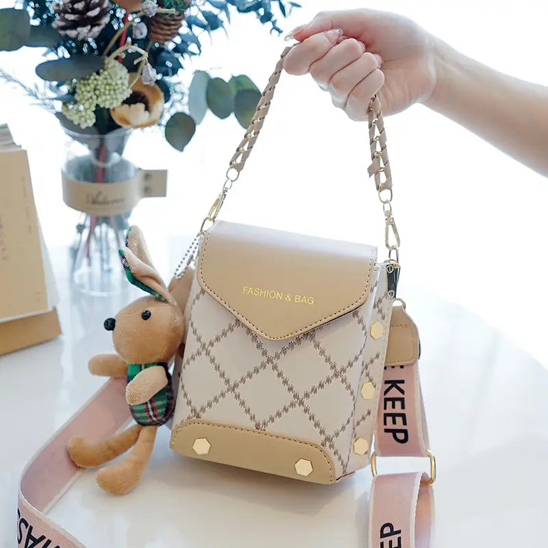 Bag For Woman's K-Style New High-end Pu Single Shoulder Crossbody Bag Mobile Phone Bag Versatile Mini Square For Woman's