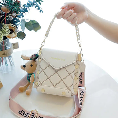 Bag For Woman's K-Style New High-end Pu Single Shoulder Crossbody Bag Mobile Phone Bag Versatile Mini Square For Woman's