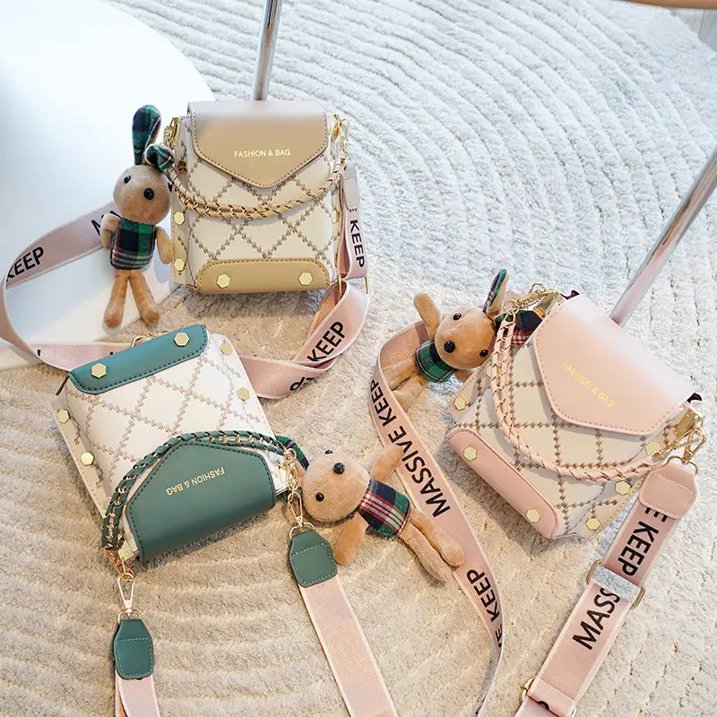 Bag For Woman's K-Style New High-end Pu Single Shoulder Crossbody Bag Mobile Phone Bag Versatile Mini Square For Woman's
