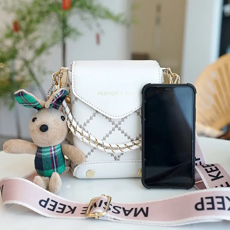 Bag For Woman's K-Style New High-end Pu Single Shoulder Crossbody Bag Mobile Phone Bag Versatile Mini Square For Woman's