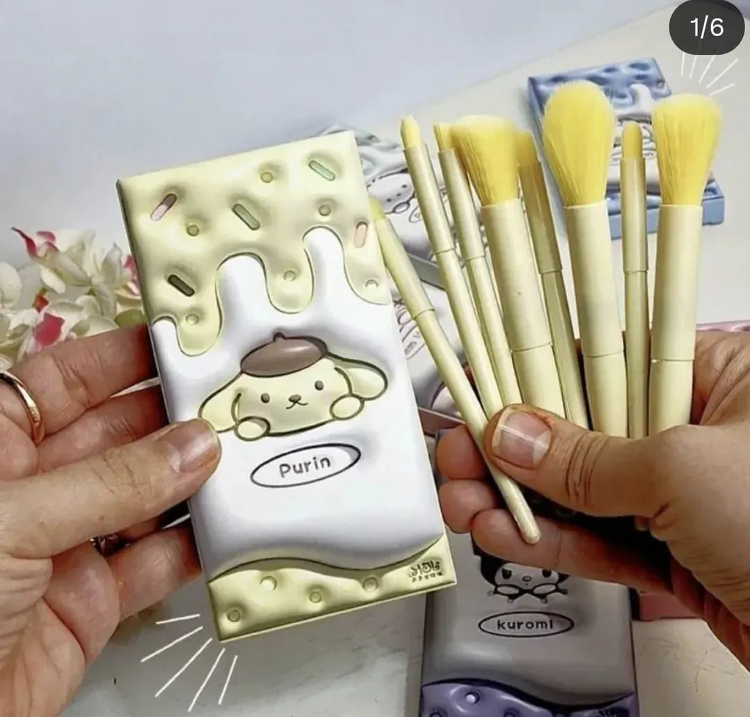 Cute Cat Design Makeup Brushes Set For Practicing