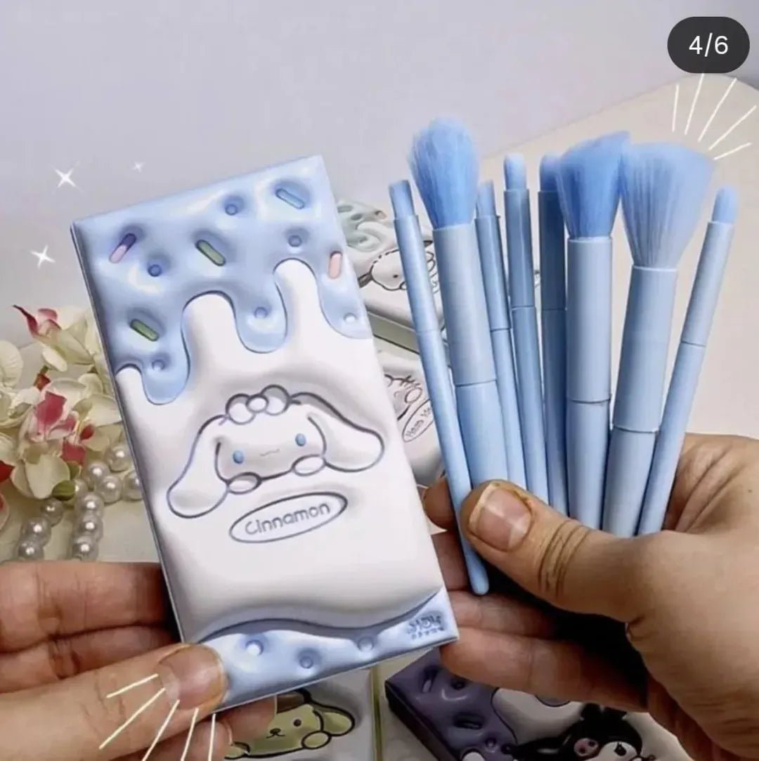 Cute Cat Design Makeup Brushes Set For Practicing