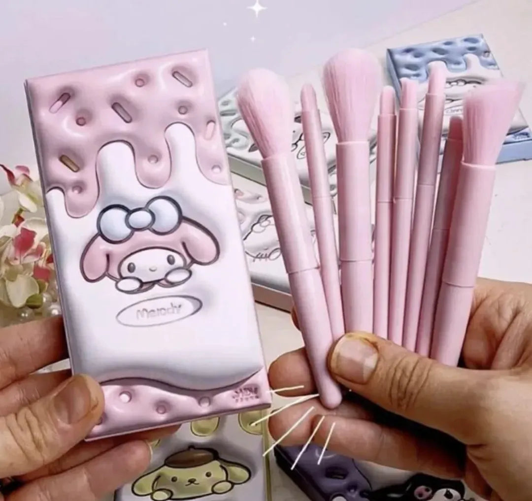Cute Cat Design Makeup Brushes Set For Practicing