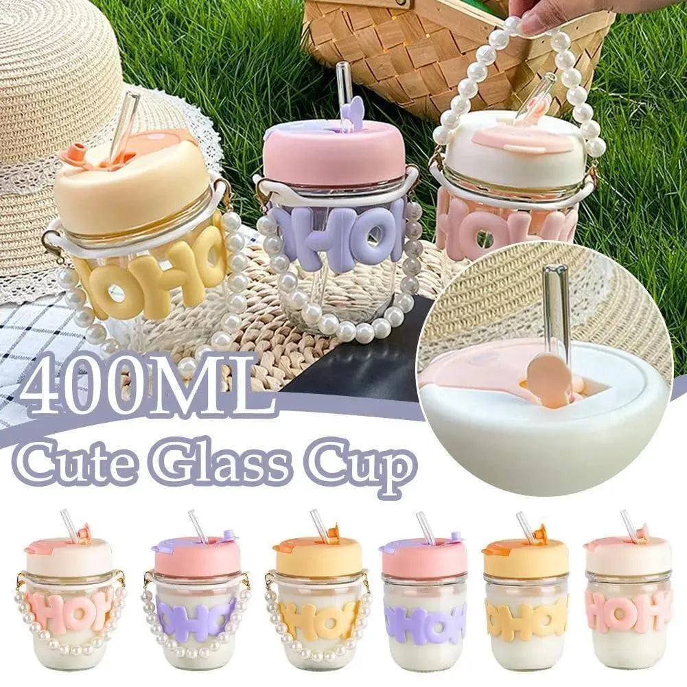 Cute Glass Travel Mug HOH Design 400ML