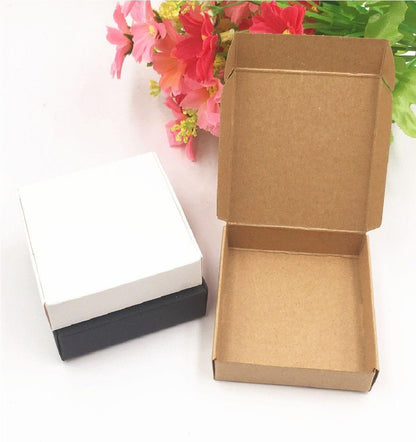 Pack Of 30 Small Kraft Boxes & Thank You Stickers Labels Stamps Round Cartoon