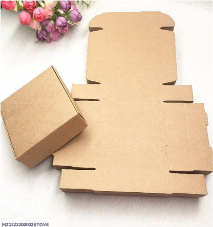 Pack Of 30 Small Kraft Boxes & Thank You Stickers Labels Stamps Round Cartoon