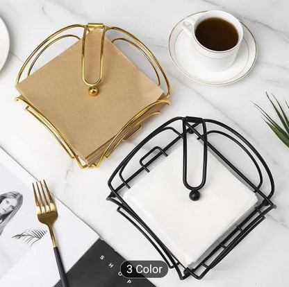 Golden Metal Tissues Holder For Home Office