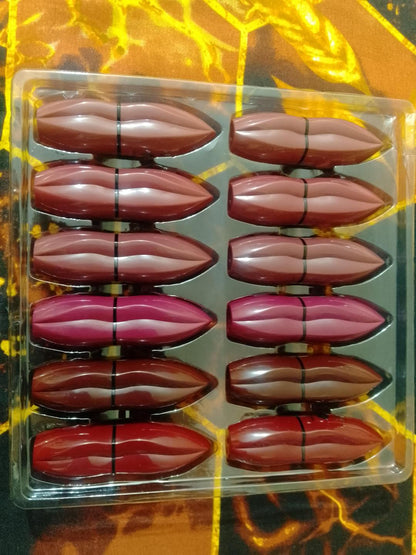 12-Peice Glossy Lipstick Set For Pakistani Womans