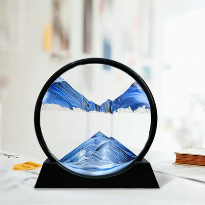 3d Moving Sand Art Blue Mountain Frame For Home Office