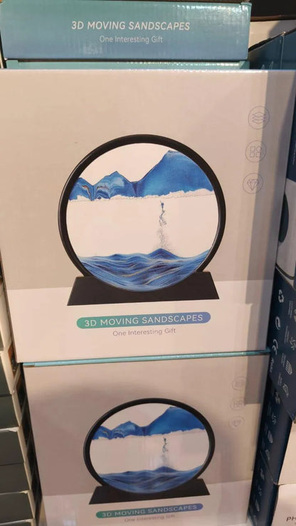 3d Moving Sand Art Blue Mountain Frame For Home Office