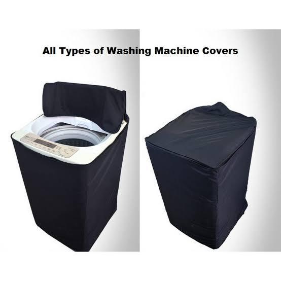 Waterproof Washing Machine Cover Black Silver Zipper