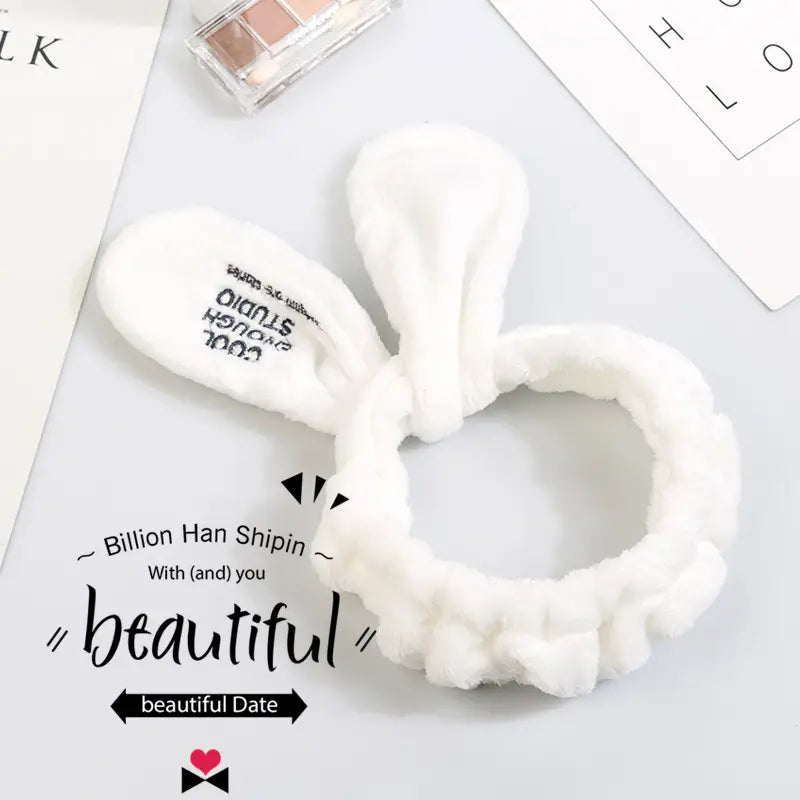 Rabbit Ears Hair Band for Women Wash Face Headband Makeup Mask Yoga Hair Band