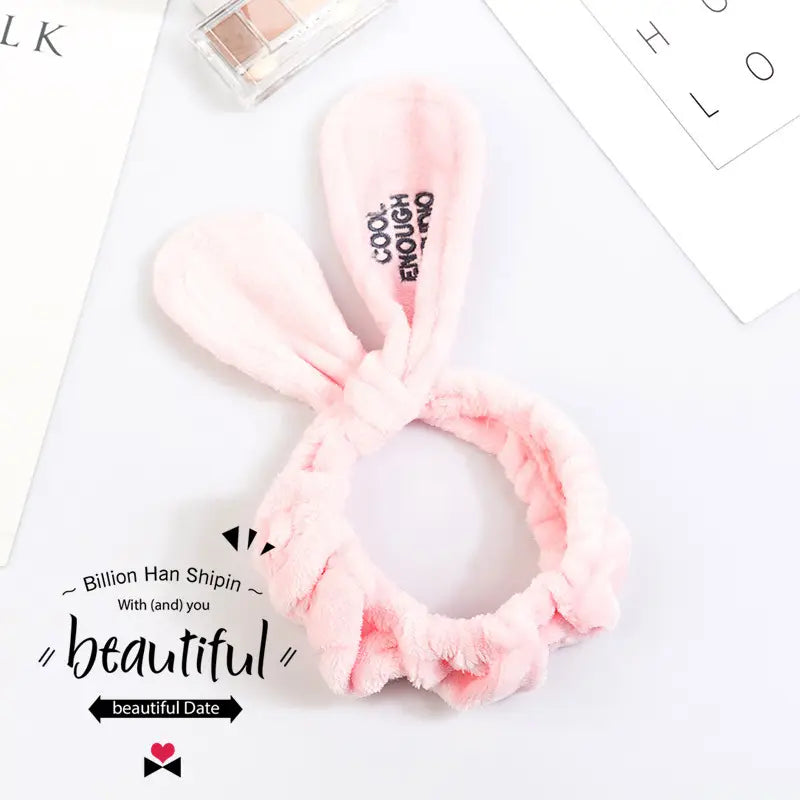 Rabbit Ears Hair Band for Women Wash Face Headband Makeup Mask Yoga Hair Band