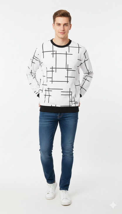Stylish Boys Full Sleeve Printed T Shirt – Trendy Casual Look