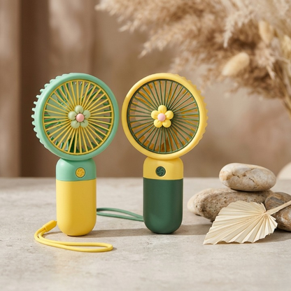 3 Speed Rechargeable Hand Fan – Mini Handy Fan For Kids With Stand