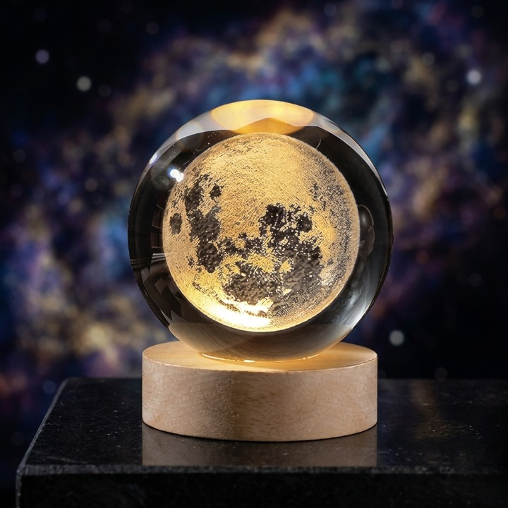 3D Crystal Ball Moon Night Light –