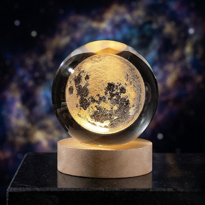 3D Crystal Ball Moon Night Light –