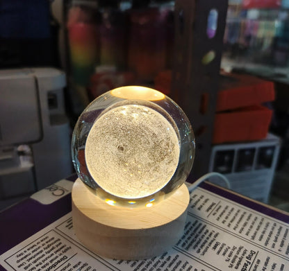 3D Crystal Ball Moon Night Light –