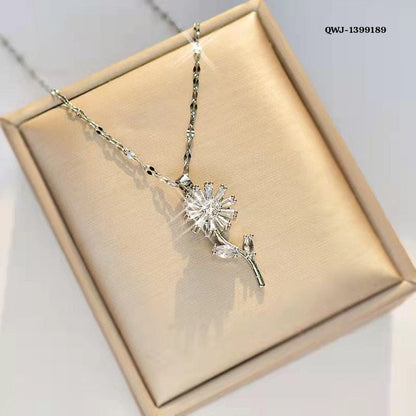 Flower Rotation Pendant necklace for girls
