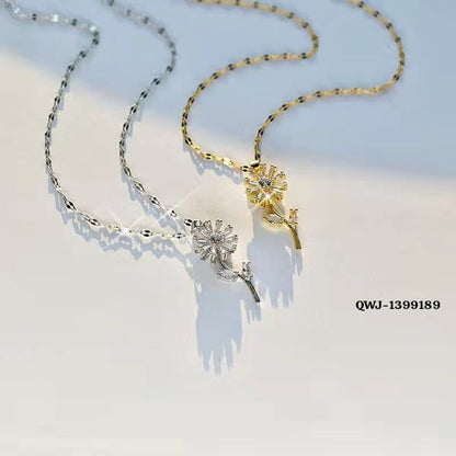 Flower Rotation Pendant necklace for girls