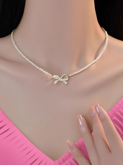 Bow Shape Necklace Trending Premium For Girls