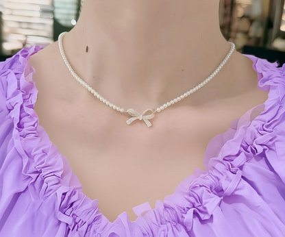 Bow Shape Necklace Trending Premium For Girls