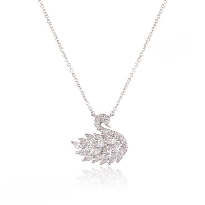 Zircon Swan Necklace only For Girls