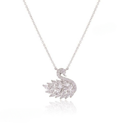 Zircon Swan Necklace only For Girls