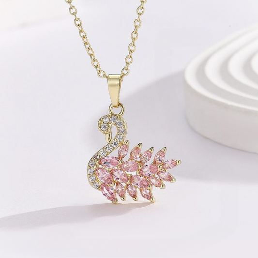 Zircon Swan Necklace only For Girls