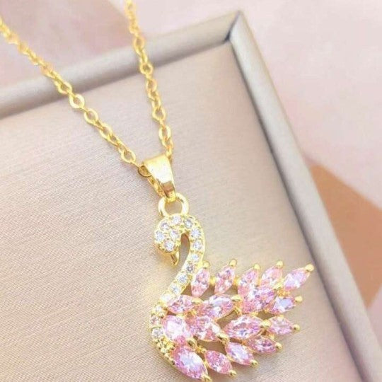 Zircon Swan Necklace only For Girls