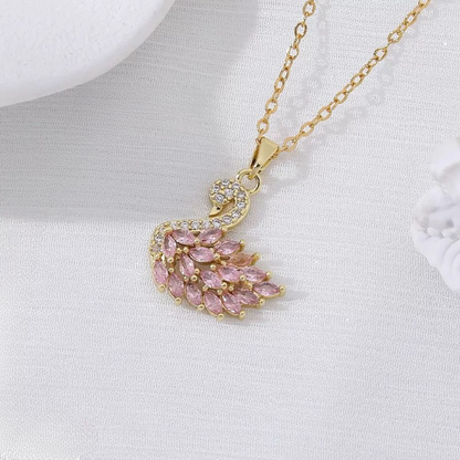 Zircon Swan Necklace only For Girls