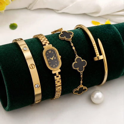Pack of 4 peices Bracelet and Watch