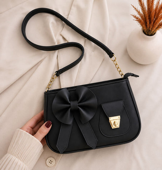 Bella Bow Shoulder Bag – Fashion Mini Handbag with Decorative Bow Design