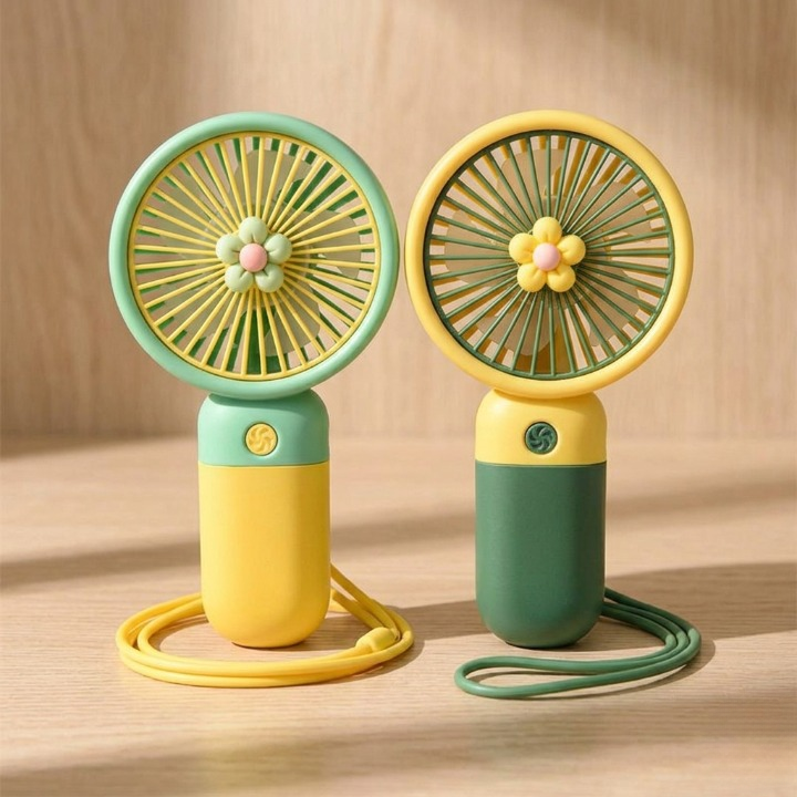 3 Speed Rechargeable Hand Fan – Mini Handy Fan For Kids With Stand