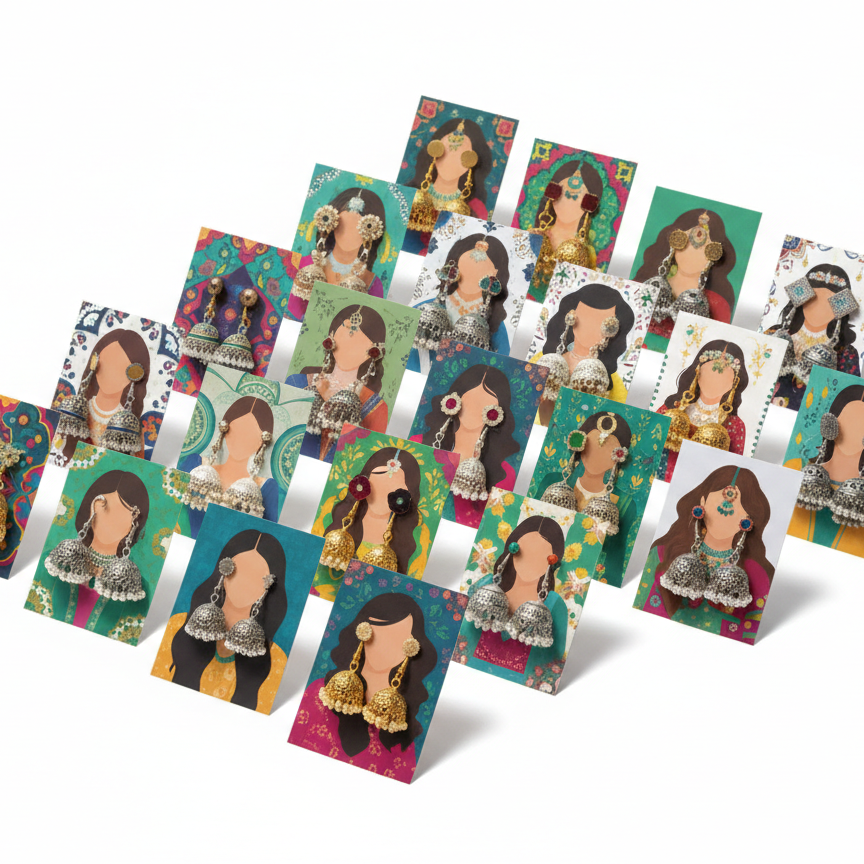 Pack of 27 Mini Festive Cards without Jewellery (Random Designs)