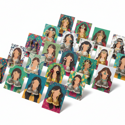 Pack of 27 Mini Festive Cards without Jewellery (Random Designs)