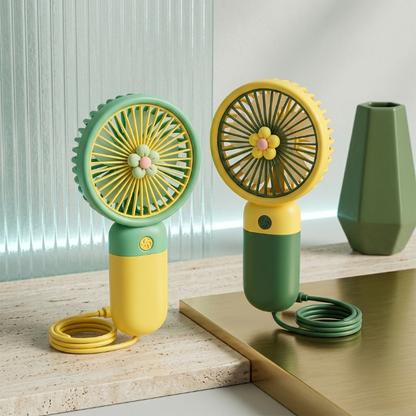 3 Speed Rechargeable Hand Fan – Mini Handy Fan For Kids With Stand