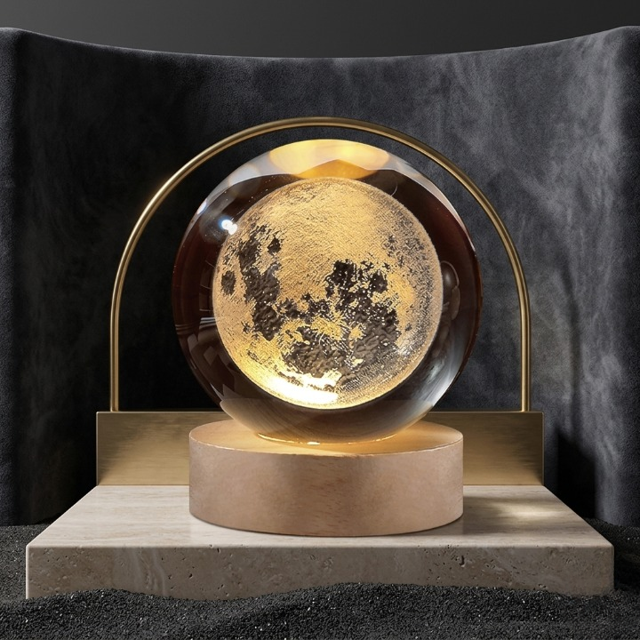3D Crystal Ball Moon Night Light –
