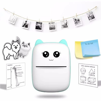 Mini Portable Thermal Printer | Wireless Bluetooth Pocket Photo Printer | 1 Paper Roll Included | Random Colour